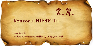 Koszoru Mihály névjegykártya