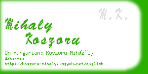 mihaly koszoru business card